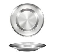 DUMRALBQE Stainless Steel Dinner Plate Creative Dish Tray 6pcs Household Vegetable Plate for Daily Use(Silver,14cm)