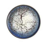 DUMRALBQE Western Dinner Plates Steak Kiln Change Ceramic Western Food Plate for Restaurants and Families(Blue 2)