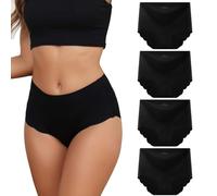 Dumwis Underwear Women Seamless Knickers for Women High Waisted Knickers No Vpl Underpants Invisible ladies pants Hipster Briefs Pack Of 4(S-3XL)