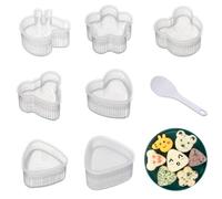 DUMYFENG 8 Pcs Sushi Maker Kit Professional Triangle Sushi Mold Cute Cartoon Non-Stick Rice Ball Presses Mold for DIY Home Kitchen Cooking Sushi Rolling