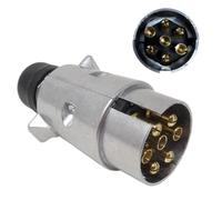 Dun-Bri DBG Trailer Plug & Socket Range - 7 Pin N Type and 13 Pin Connectors - Plastic or Alloy - Single, Twin Pack and Set Options (DBG 12v 7 Pin Alloy Plug N Type)