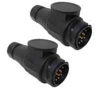 Dun-Bri DBG Trailer Plug & Socket Range - 7 Pin N Type and 13 Pin Connectors - Plastic or Alloy - Single, Twin Pack and Set Options (DBG 13 Pin Plastic Plug Pack of 2)