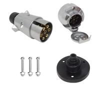 Dun-Bri DBG Trailer Plug & Socket Range - 7 Pin N Type and 13 Pin Connectors - Plastic or Alloy - Single, Twin Pack and Set Options (DBG 7 Pin N Alloy Plug & Socket Set)