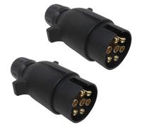 Dun-Bri DBG Trailer Plug & Socket Range - 7 Pin N Type and 13 Pin Connectors - Plastic or Alloy - Single, Twin Pack and Set Options (DBG 12v 7 Pin Plastic Plug N Type Pack of 2)