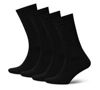 Duna Mens Dress Socks, Lightweight Cotton Crew Socks, Super Soft and Breathable Socks for Men, Black Socks, Black, 10-12