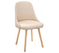 DUNAKE Modern Scandinavian Beechwood Leather Dining Chair, Multipurpose, Ergonomic Design, Beige