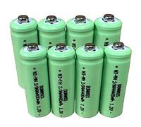 Dunamis 4pk Rechargeable Solar Light Batteries 1.2v NiMH 2/3AAA 400mAh - **2/3 AAA Size** Ideal for Solar Lights…**THESE ARE NOT AAA SIZE BUT TWO THIRDS OR 2/3AAA SIZE** (8 Pack - Button Top)