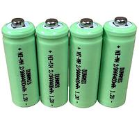 Dunamis 4pk Rechargeable Solar Light Batteries 1.2v NiMH 2/3AAA 400mAh - **2/3 AAA Size** Ideal for Solar Lights…**THESE ARE NOT AAA SIZE BUT TWO THIRDS OR 2/3AAA SIZE** (4 Pack - Button Top)