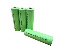 Dunamis 4pk Rechargeable Solar Light Batteries 1.2v NiMH AA 150mAh - Suitable for Outdoor Garden Solar Lights Only ……(4pk, AA 150mAh - Green Cell)