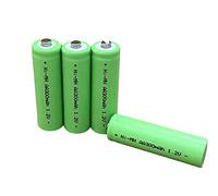 Dunamis 4pk Rechargeable Solar Light Batteries 1.2v NiMH AA 300mAh - Suitable for Outdoor Garden Solar Lights ……(4pk, AA 300mAh - Green Cell)