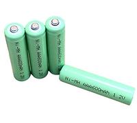 Dunamis 4pk Rechargeable Solar Light Batteries 1.2v NiMH AAA 600mAh - Suitable for Outdoor Garden Solar Lights…… (4pk, AAA 600mAh - Green Cell)