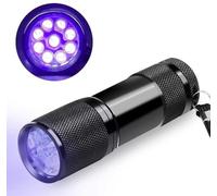 Dunamis Exousia UV Torch, 9 LED 395nm Ultraviolet Flashlight, Blacklight Detector for Pet Urine, Stain, Bed Bugs, Banknote etc - 3 AAA Batteries Included (1)