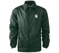 Dunbrooke NCAA Michigan State Spartans Coaches Men’s Windbreaker Jacket - Lightweight Full-Snap Windbreaker Outdoor Jacket