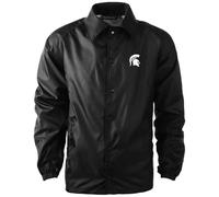 Dunbrooke NCAA Michigan State Spartans Coaches Men’s Windbreaker Jacket - Lightweight Full-Snap Windbreaker Outdoor Jacket