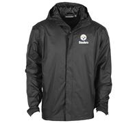 Dunbrooke Tropic Pittsburg Steelers Men’s Waterproof Packable Jacket - Seam-Sealed DWR Shell, Pack Into Pocket, Lightweight Windbreaker for Rain, Black, 4XL