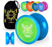 Duncan BUTTERFLY XT YoYo Ideal for Beginners + Travel Bag! C-Bearing Axle Intermediate Yo-Yo. (Purple / Blue)