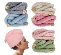 Duncan Duck Microfibre hair towel, Quick dry towel, A textured microfibre hair towel wrap, These hair wrap towels come in packs of 2 beautiful pastel colours, hair wrap towel (Blue Grey)