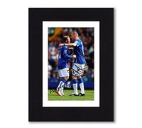 DUNCAN FERGUSON & WAYNE ROONEY Signed 8x6 Inch Mounted Photo Print Pre Printed Signature Everton - Autograph Gift, Ready To Be Framed, 8 x 6 Inches - 203.2 x 152.4 mm