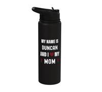 Duncan I Love My Mom Cute Personal Mother's Day Stainless Steel Insulated Water Bottle