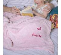 Duncan Stewart Ultra Soft Children's Personalised Flamingo Blanket in Pink | Size: 140 cm x 180 cm Duncan Stewart Pink 140 cm x 180 cm
