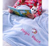 Duncan Stewart Ultra Soft Children's Personalised Unicorn Blanket in Blue | Size: 140 cm x 180 cm Duncan Stewart Blue 140 cm x 180 cm