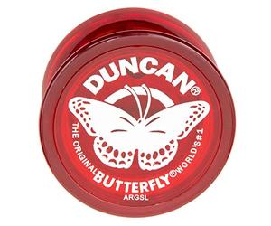 Duncan Toys Butterfly Yo-Yo, Beginner Yo-Yo with String, Steel Axle and Plastic Body, Red