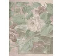 Dundee Deco BD6170 Prepasted Wallpaper Border - Vintage Brown, Green, Beige Flowers in Brush Strokes, Scrolls Wall Border Retro Design, 15 ft x 7 in (4.57m x 17.78cm)