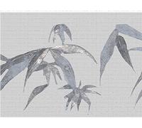 Dundee Deco Wallpaper Border Peel and Stick DDAZBD9277 Abstract Grey Leaves Wall Border Retro Design, 15 ft x 7 in (4.57m x 17.78cm), Self Adhesive