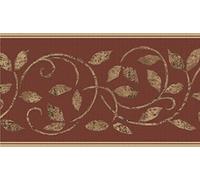 Dundee Deco Wallpaper Border Peel and Stick DDAZBD9333 Damask Gold Maroon Vines Wall Border Retro Design, 15 ft x 7 in (4.57m x 17.78cm), Self Adhesive