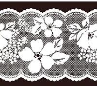 Dundee Deco Wallpaper Border Peel and Stick MGAZB6004 - Floral White Blooming Flowers Self Adhesive Mirror Window Sticker Wallpaper Border, Roll 33 ft X 4 in (10m X 10cm)