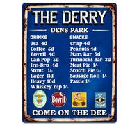 Dundee Football Metal Wall Sign, Vintage Snack Bar Terrace Plaque, Retro Club Refreshments, Man Cave Home Bar Decor Dad Birthday Gift - RBS20