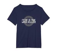 Dune (2021) - Fear is The Mind Killer - Shai-Hulud T-Shirt, Women's Plus, Navy Blue, 2X