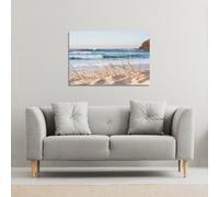 dune grass in Australia with turquoise surf waves of the pacific ocean (Canvas Print) / 127 x 101 x 4cm Benjamin Tate Design Natural One Size