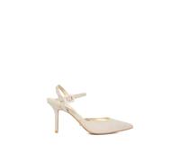Dune London Ladies Channel Buckle-Detail Heeled Courts Size UK 8 Stiletto Heel Court Shoes Gold