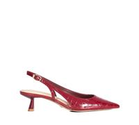 Dune London Cyan Leather Slingback Heel Shoe BURGUNDY CROC SIZE 3