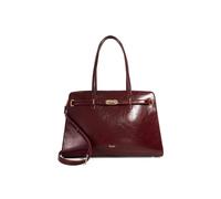 Dune London 'define' Leather Tote Bag In Burgundy Burgundy One Size