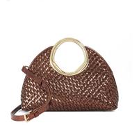 Dune London EARNING Gold Handle Woven Bag One Size Clutch Bag