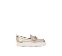 Dune London 'glide' Leather Loafers In Gold Gold 8