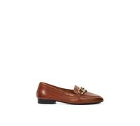 Dune London Women's Ladies Gloria - Leather Chain Link Loafers - Brown - Size: 3