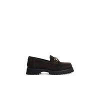 Dune London Ladies GRISSINI Slip-On Loafers Size UK 7 Suede Brown
