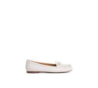 Dune London Ladies GUNO Leather Ruched Toe Loafers Size UK 7 White
