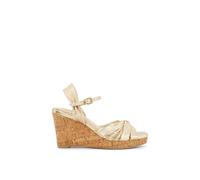 Dune London 'kander' Leather Wedges In Gold Gold 7