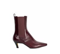 Dune London Kitten Heel Ankle Boots Dark Red