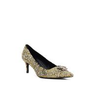 Dune London Ladies Appreciated Bug Embellished Studded Courts Size UK 8 Stiletto Heel Court Shoes Black