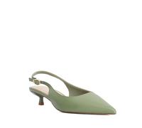 Dune London Ladies CATALINAS Leather Kitten Heel Sling-Backs Size UK 3 Heeled Shoes Green