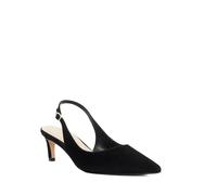 Dune London Ladies CELINNA Wide Fit Kitten Heel Sling Backs Size UK 3 Kitten Heel Suede Slingbacks Black