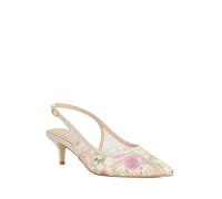 Dune London Ladies Chamomile Floral Sling-Back Kitten Heels Size UK 6 Court Shoes Multi