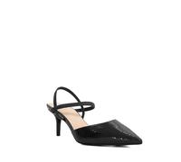 Dune London Ladies Classical Wide Fit Pointed Courts with Elasticated Stra Size UK 4 Stiletto Heel Slingbacks Black