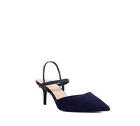 Dune London Ladies CLASSICAL Wide Fit Pointed Courts With Elasticated Stra Size UK 8 Stiletto Heel Suede Slingbacks
