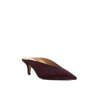 Dune London Ladies DECISIVE Pointed Toe Kitten Heel Leather Mules Size UK 7 Stiletto Heel Burgundy